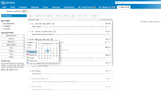 Search all core applications with a dedicated search tab
